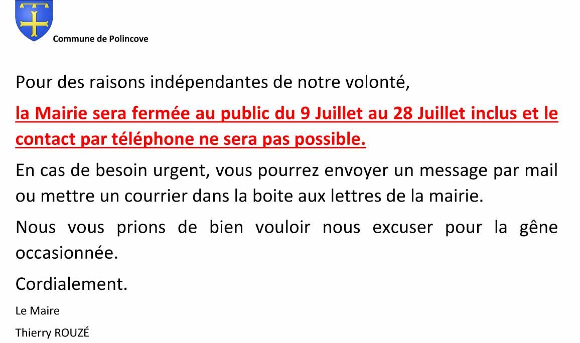 Fermeture mairie