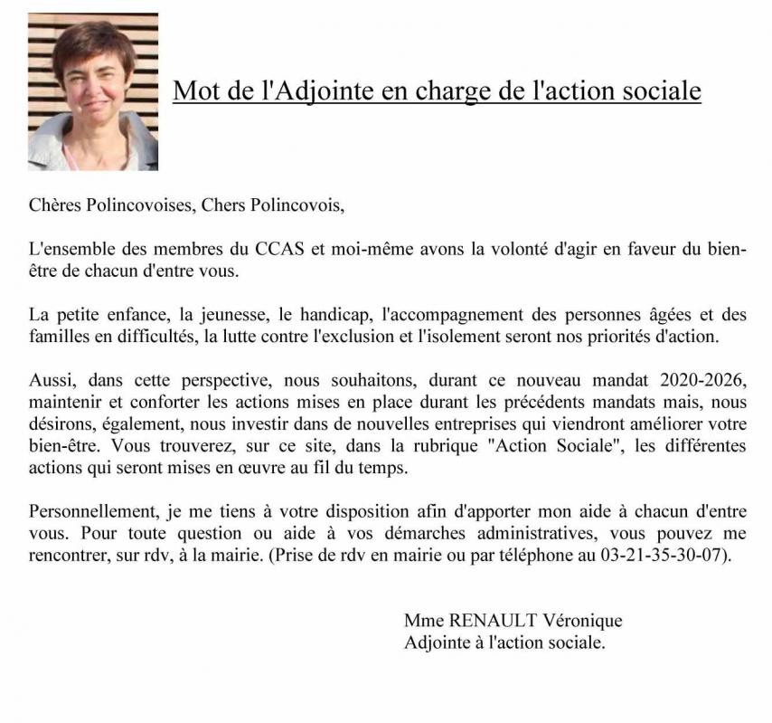 Mot de l'Adjointe au Maire