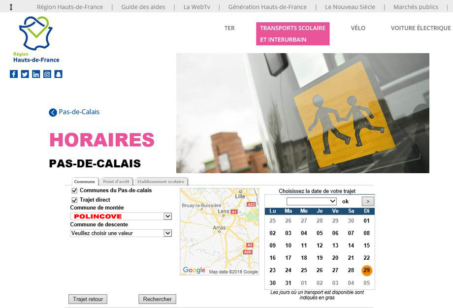 Reseau transport scolaire polincove lacleweb